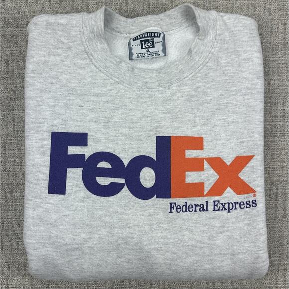 Vintage FedEx Federal Express Sweatshirt Mens XL Lee Heavyweight 90s Crewneck - Picture 12 of 12